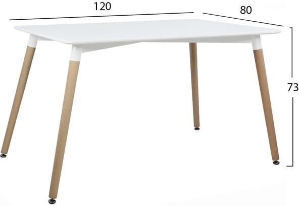 Set tavoline ngrënieje 5 pjesë FH10193.01 me tavolinë Minimal dhe Vegas e bardhë 120x80x73 cm