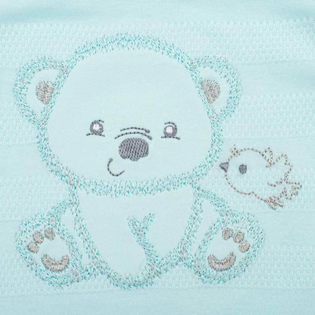 Set bebi, New Baby Sweet Bear, 62 (3-6 muaj), 100% pambuk, për djem, blu, set 4 copë