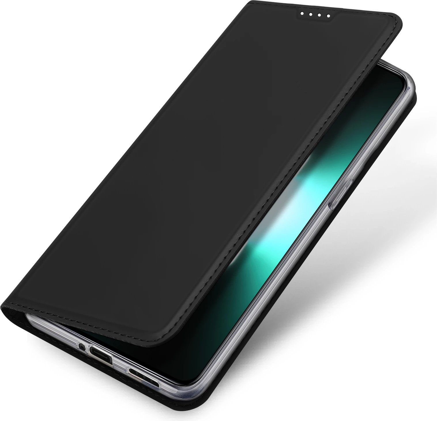 Mbështjellës Dux Ducis Skin Pro për Realme GT Neo 5 / Realme GT3, me kapak, xhep kartelash, funksion standi, e zezë Mbështjellës Dux Ducis Skin Pro për Realme GT Neo 5 / Realme GT3, me kapak, xhep kartelash, funksion standi, e zezë