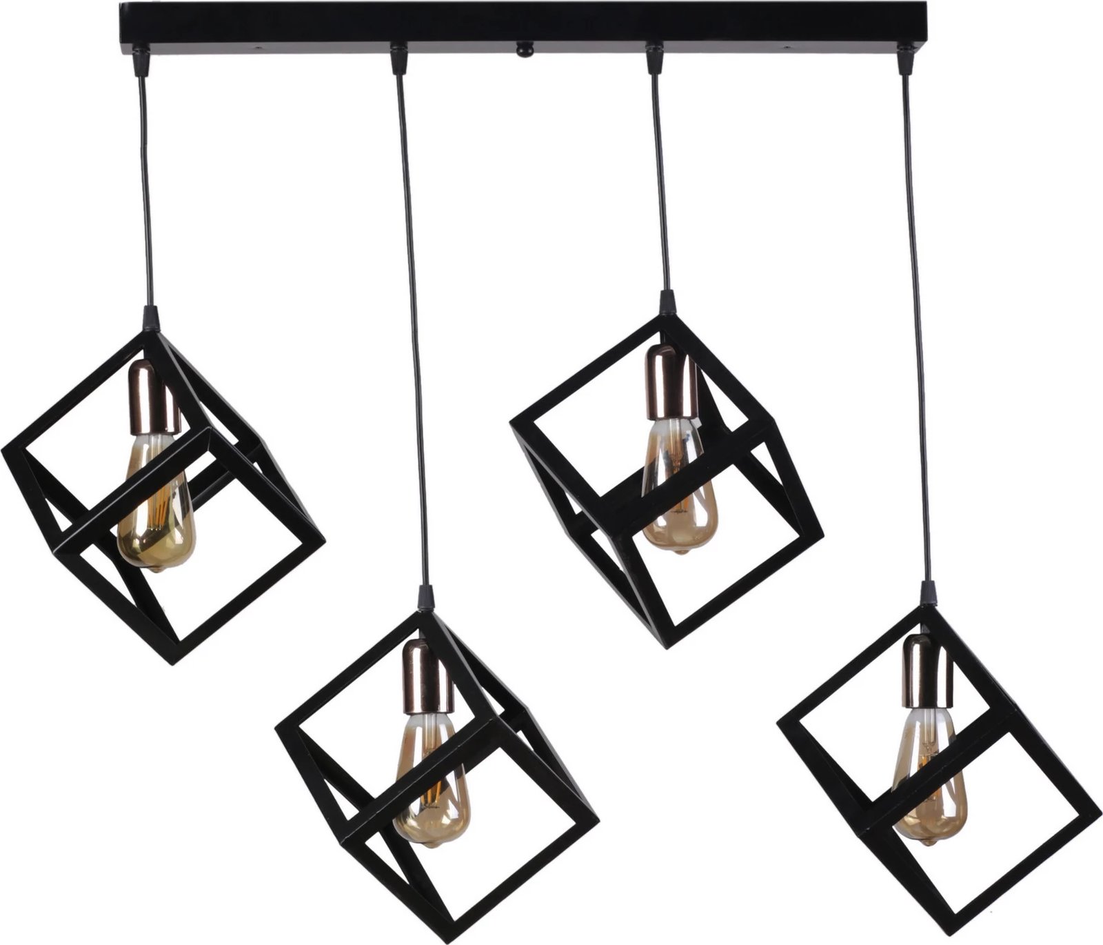 Llambë tavani Opviq Kare 4, ngjyrë e zezë-bakër