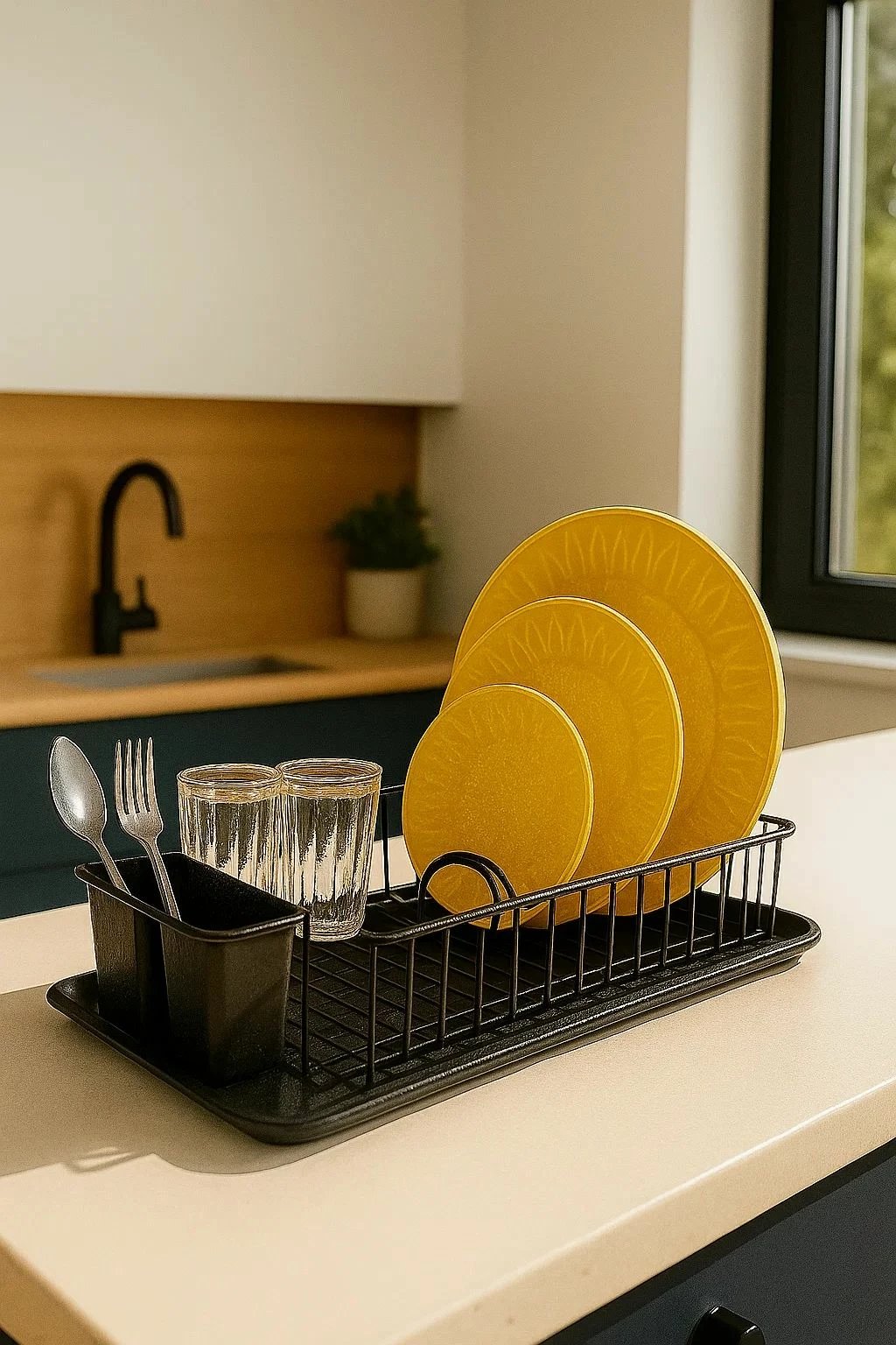 Raft për enë, metalik, ngjyrë e zezë, Hermia Concept, WK001-B, 27.5x37x9cm