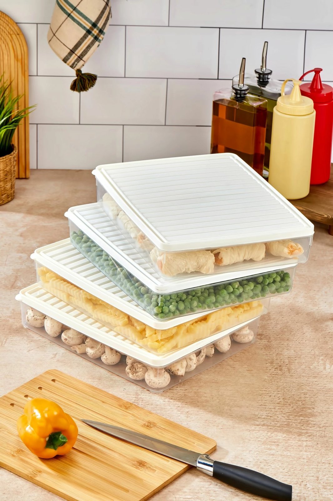 Set kuti plastike për organizim, të bardha, 4 copë, VİTABOX4'LÜ-BEYAZ, 2.8L