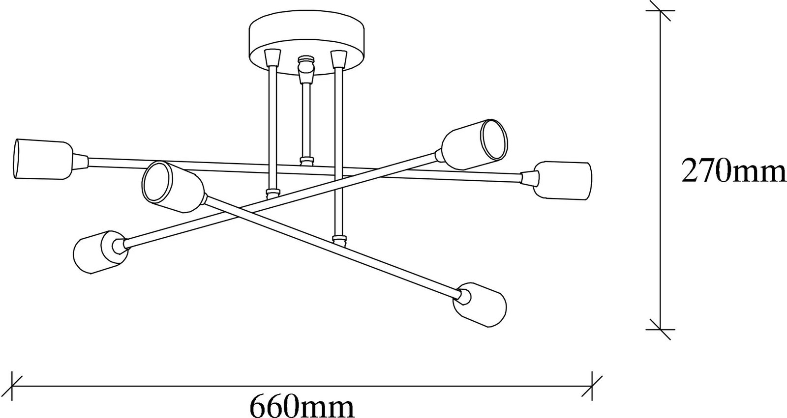 Llambë tavani Opviq, Fleur - 1501, ngjyrë e zezë