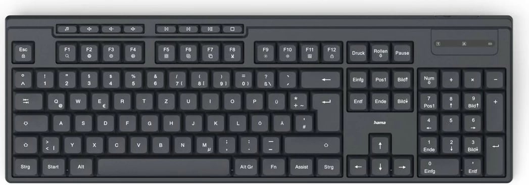 Set tastierë dhe maus pa kabllo Hama WKM-200, QWERTY, i zi