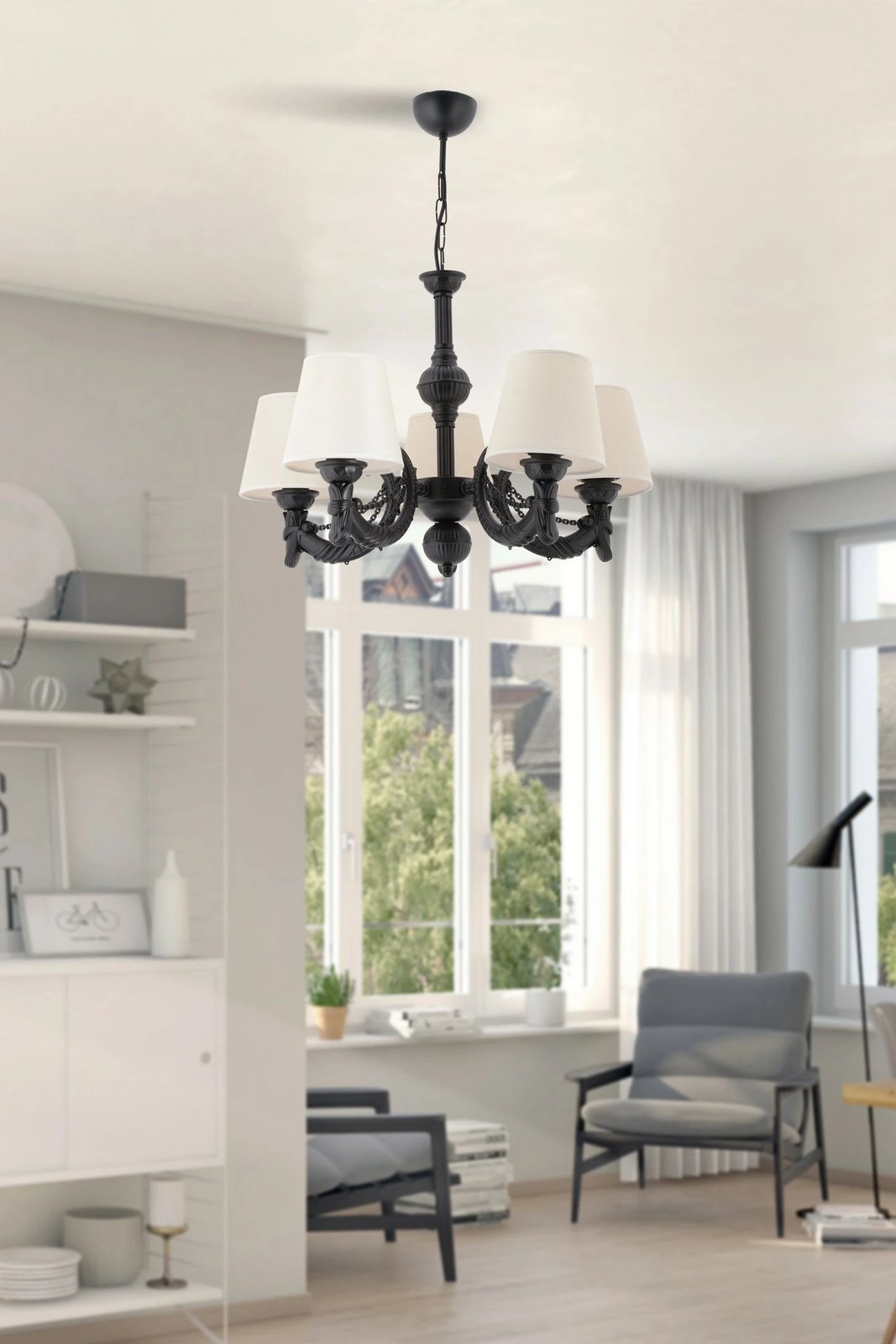 Llambadar Opviq Fiona Chain, e zezë dhe e bardhë