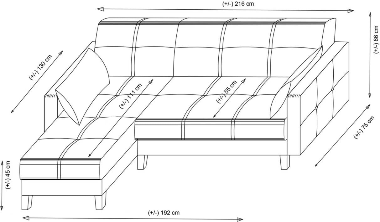 Kënd-sofë krevati Atelier del Sofa, Polya, bezhë