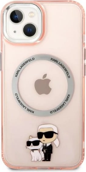 Mbështjellës Karl Lagerfeld KLHMP14MHNKCIP për iPhone 14 Plus 6.7", MagSafe, rozë