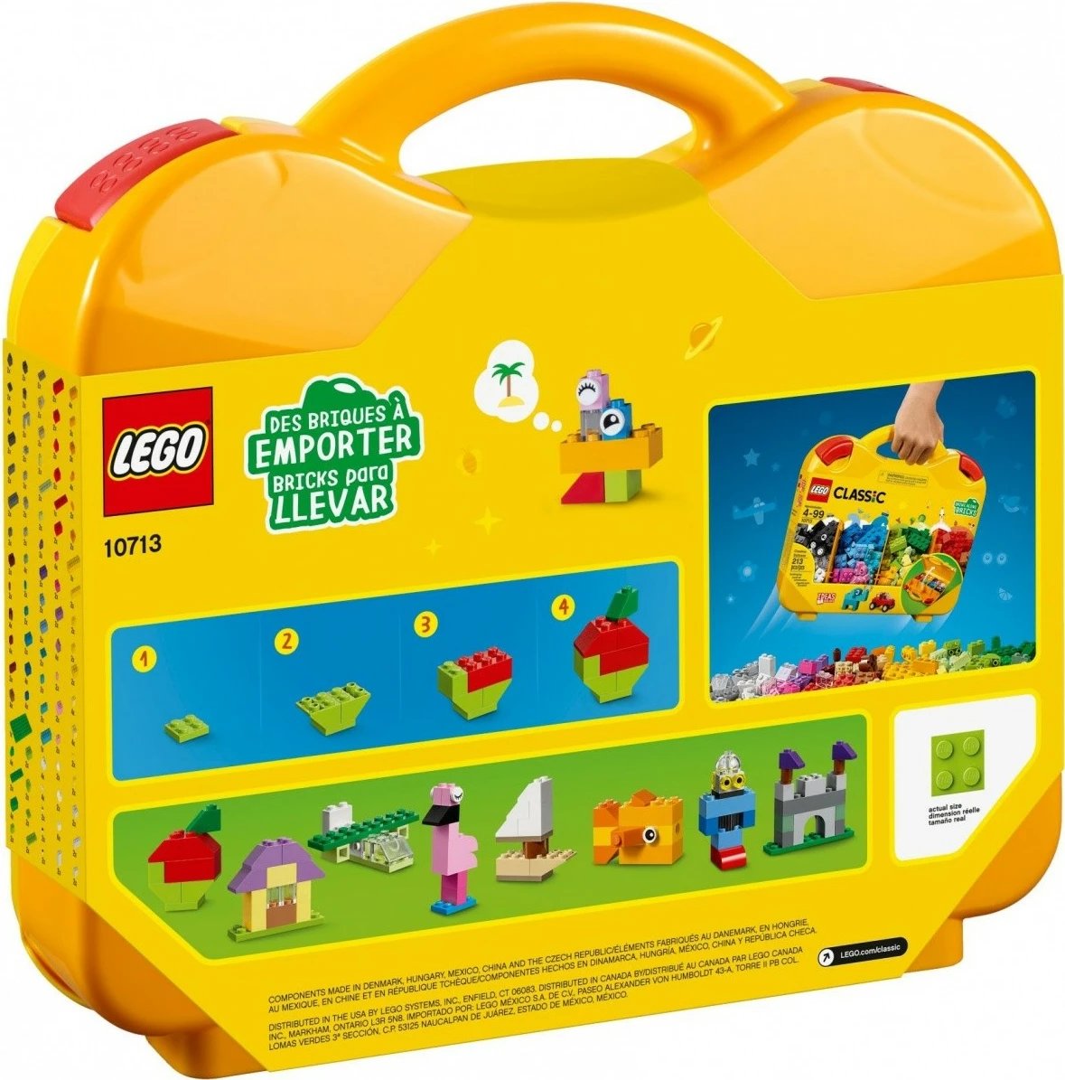 Set LEGO Classic 10713 Creative Suitcase, 213 pjesë, Valixhe e verdhë