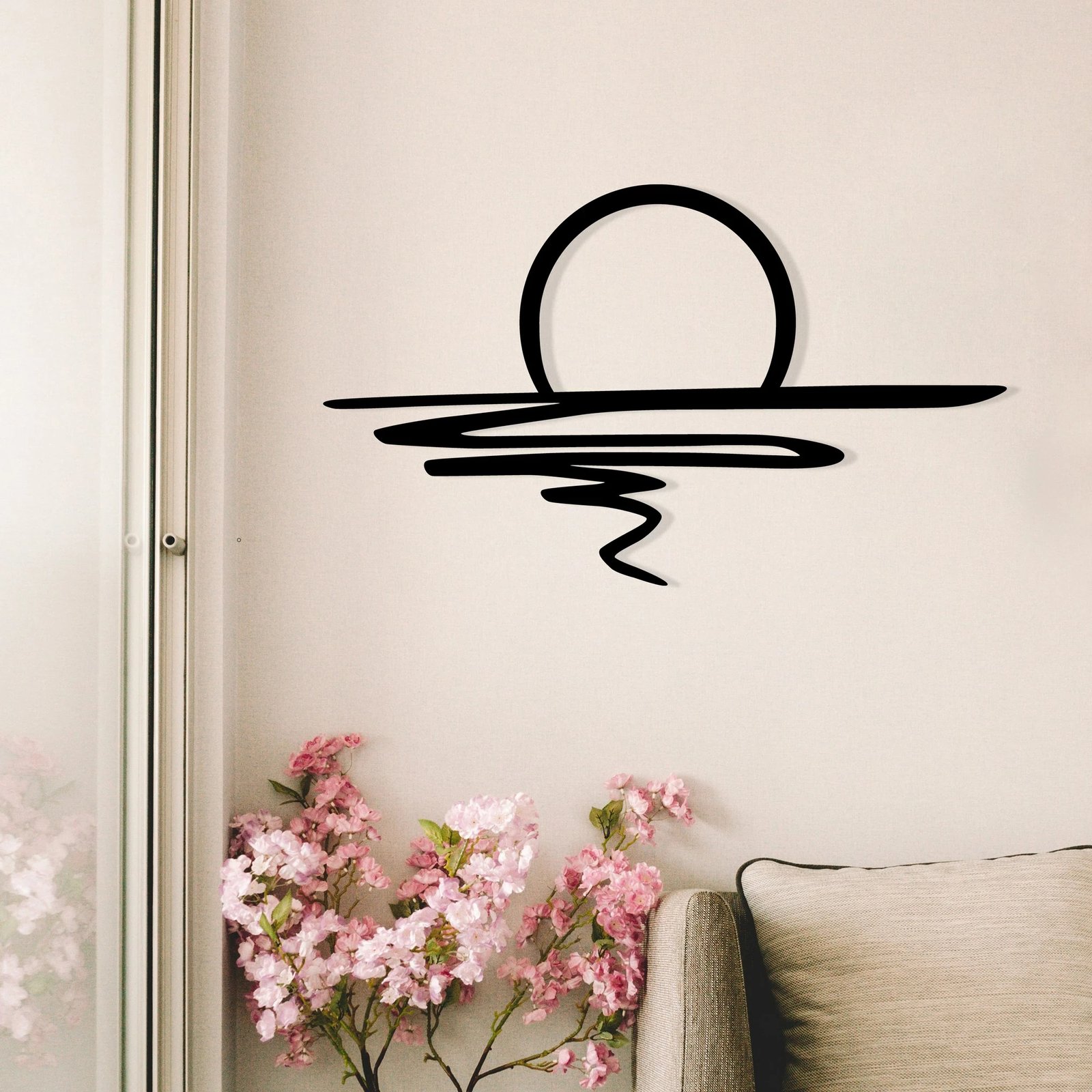 Aksesor dekorativ metalik për mur, Wallity, Sparkle, ngjyrë e zezë, 70x41cm