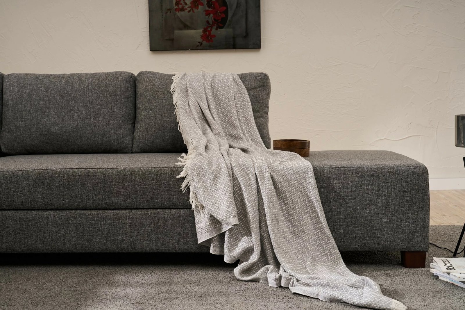 Kënd-sofë krevate Atelier del Sofa, Ali majtas, ngjyrë gri