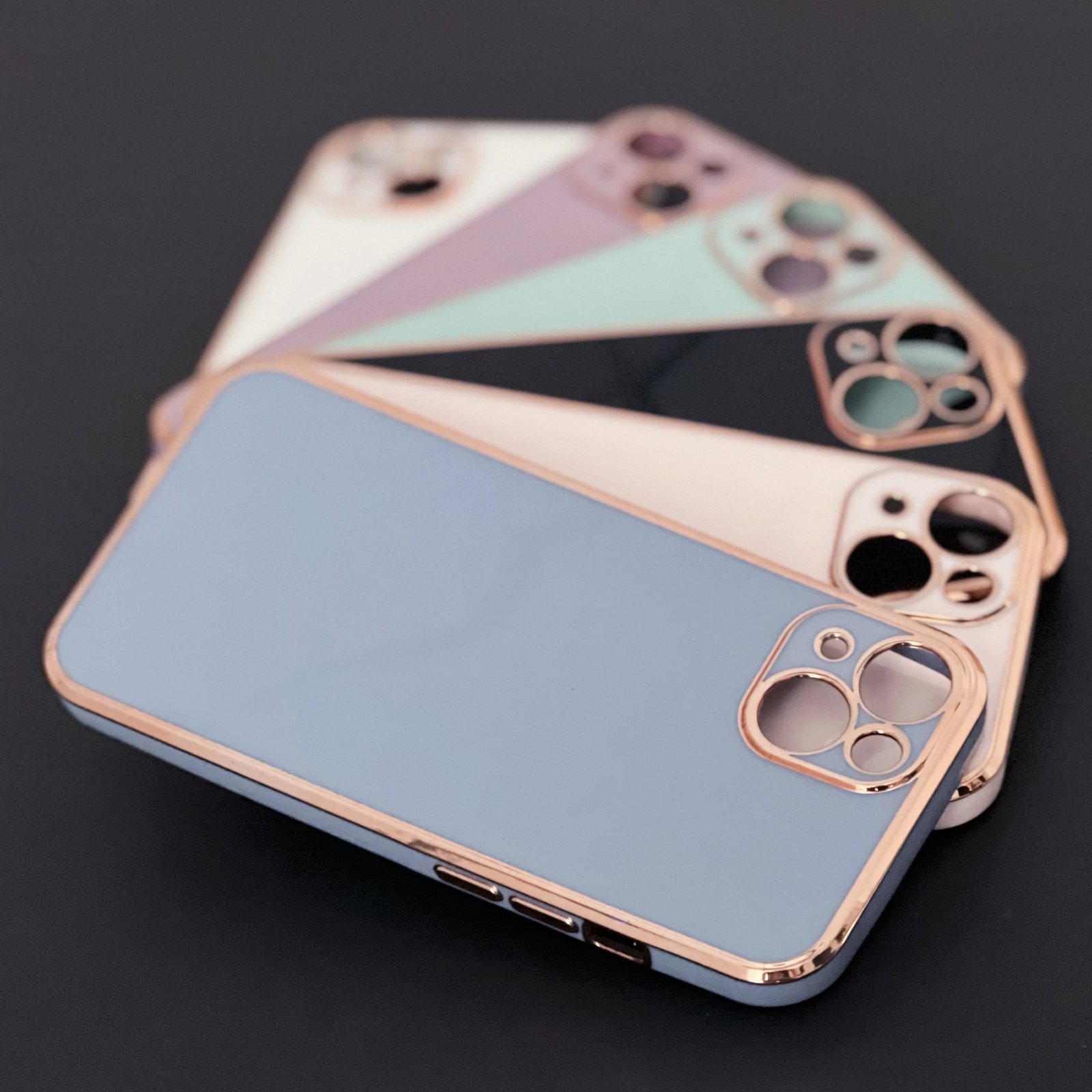Mbështjellës Hurtel Lighting Color Case për Samsung Galaxy A13 5G, TPU, Bardhë me kornizë të artë