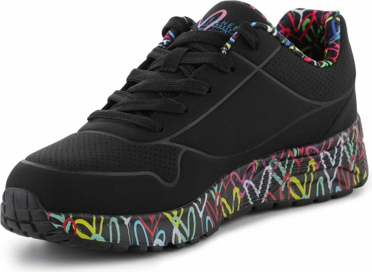 Këpucë për vajza Skechers, të zeza dhe me ngjyra
