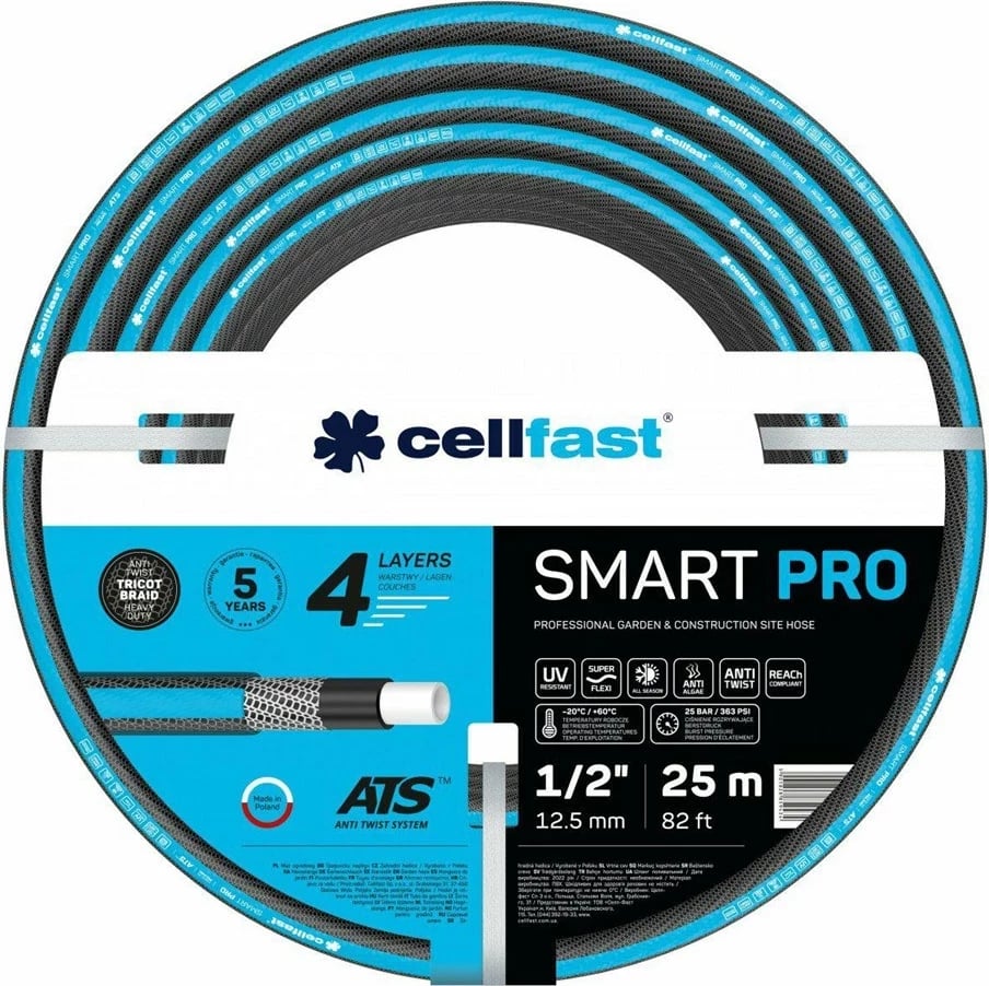 Zorrë uji CELLFAST SMART PRO ATS, 3/4", 20m, zi/blu