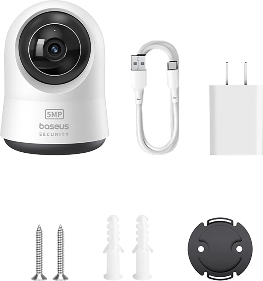 Kamerë sigurie Baseus Security P1 Pro 3K S0TV022132, Wi-Fi, microSD, Bardhë