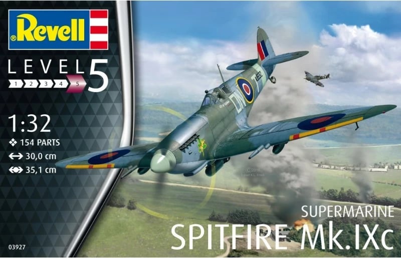 Model aeroplani Revell Spitfire Mk.IXC 1:32, 154 pjesë, plastik