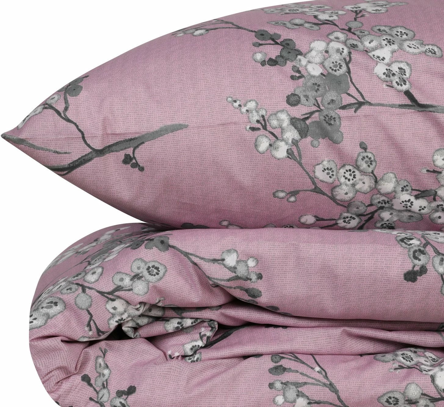 Set mbulesë për jorgan njëpersonësh, ngjyrë rozë-bardhë, L'essentiel, Ranforce, Chicory