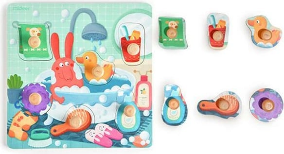 Puzzle druri Mideer "Bath Time" 22.5x22.5cm 6 pjesë