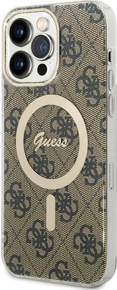 Mbështjellës Guess 4G MagSafe për iPhone 15 Pro Max, Kafe
