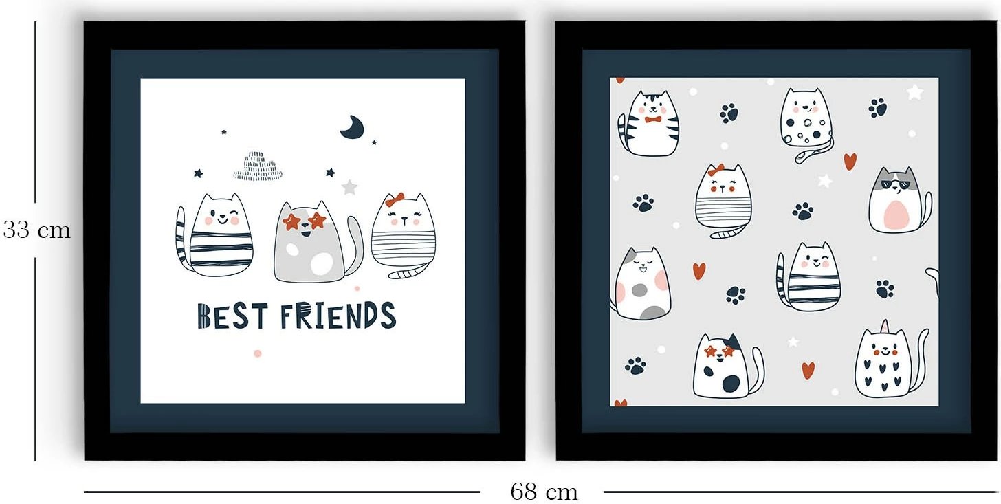 Pikturë dekorative me kornizë MDF (2 copë), Wallity, 2P3333SCT-012