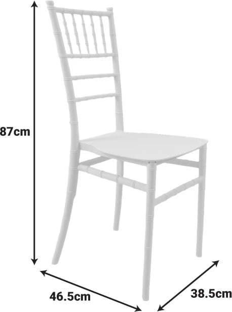 Karrige Tiffany I, polipropilen, ngjyrë e bardhë, 38.5x46.5x87cm