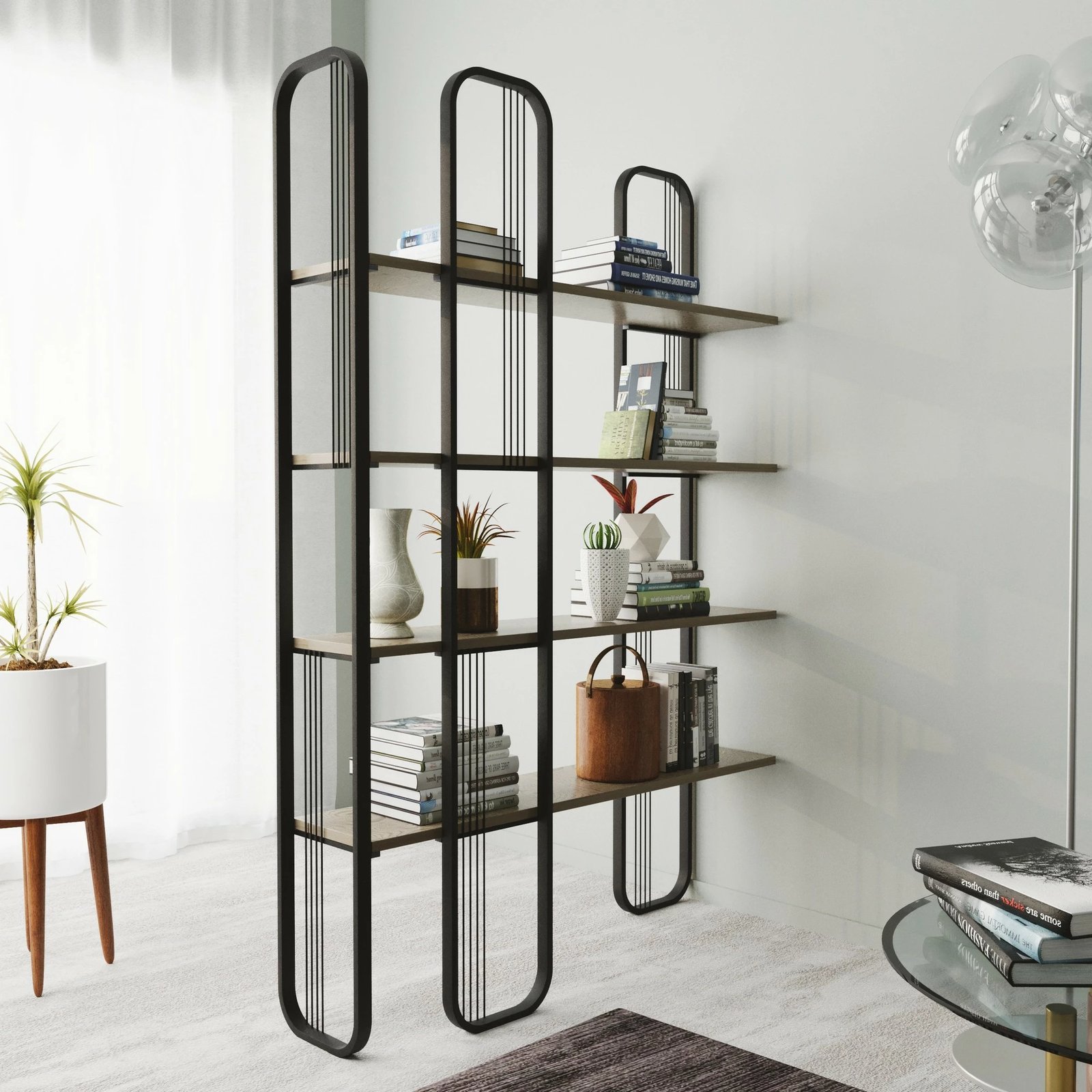 Raft librash Hanah Home, ngjyrë e zezë, Sierra