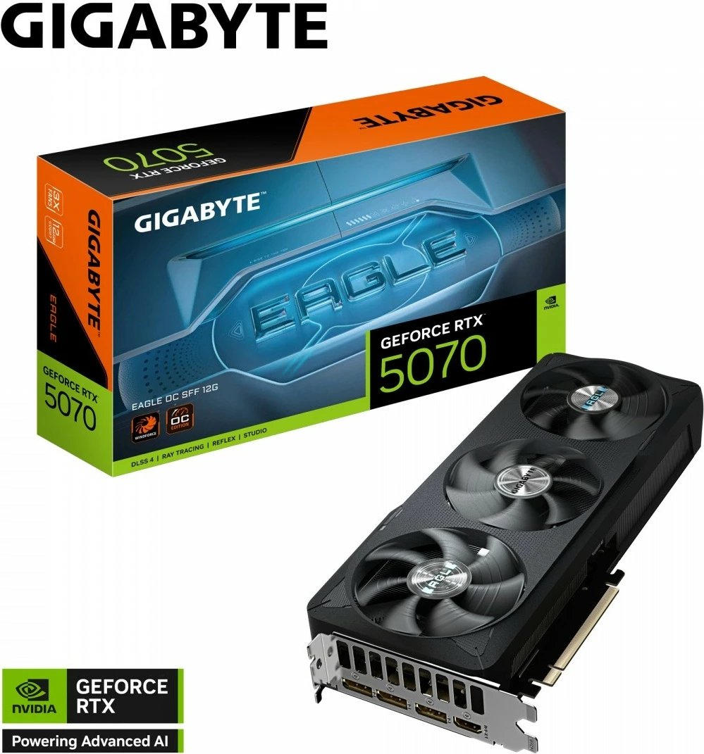 Kartelë grafike Gigabyte GeForce RTX 5070 EAGLE OC, 12GB, 192-bit, PCI-E 5.0, e zezë