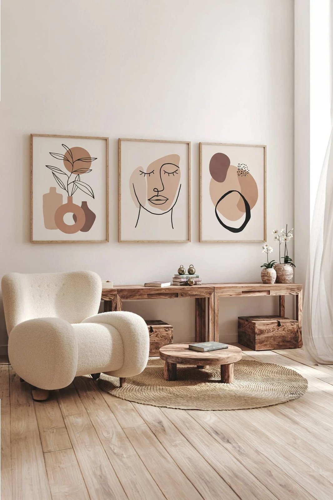 Piktura dekorative me kornizë, 3 copë, Wallity, 3Dartsohoset87