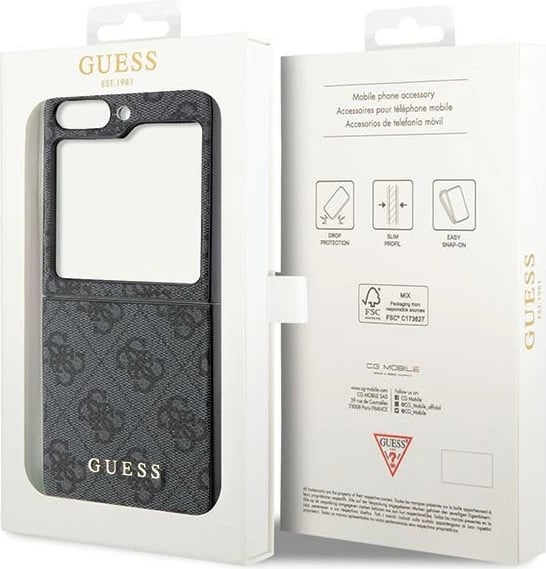 Mbështjellës Guess 4G Charms për Samsung Galaxy Z Flip 5, Gri