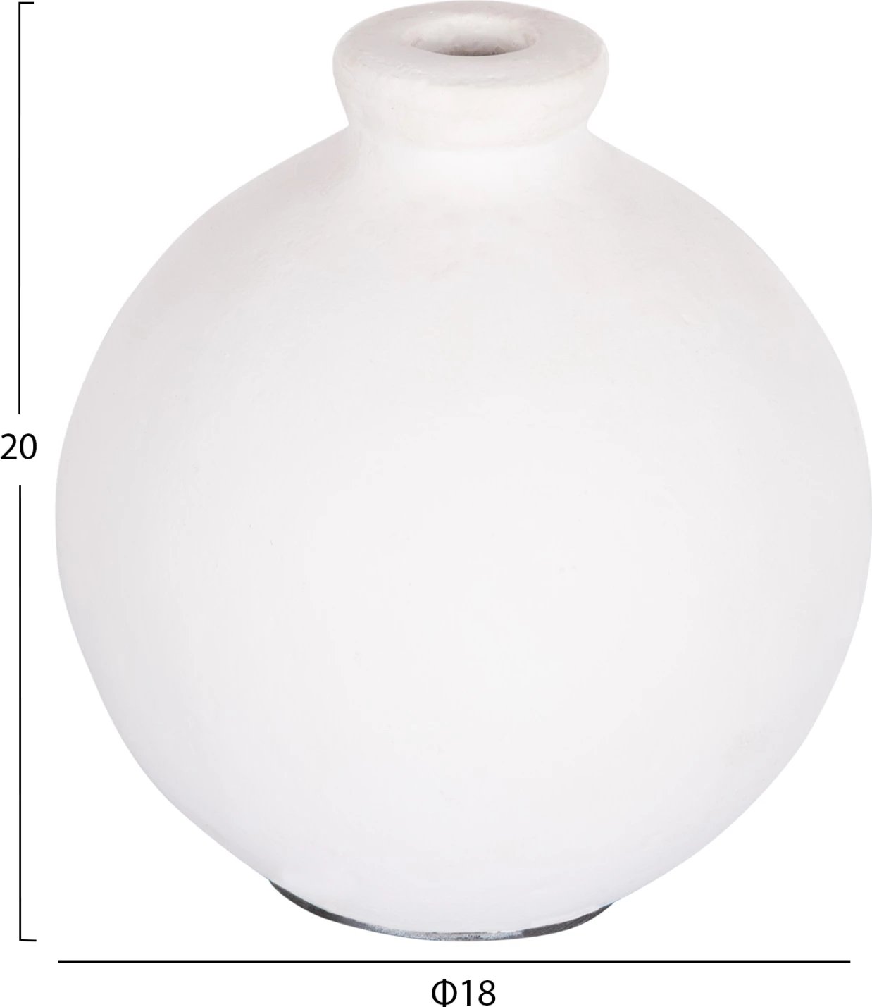 Vazo dekorative CLAYVON FH4410 terrakota ngjyrë bardhë 18x18x20Hcm