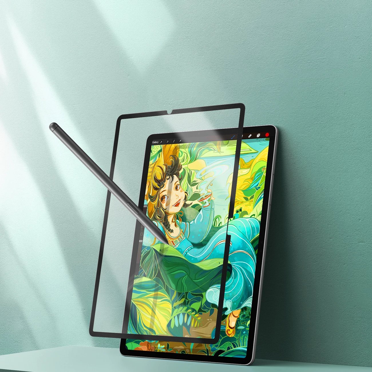 Mbrojtës ekrani paperlike Dux Ducis Naad për Samsung Galaxy Tab S10 FE Plus, mat, me kornizë të zezë