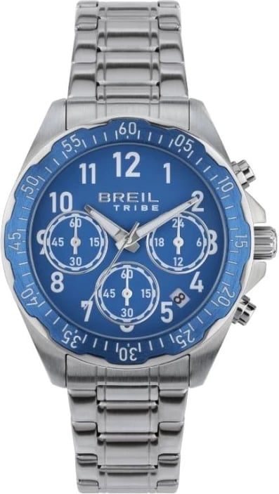 Orë dore BREIL EW0719 për meshkuj, e argjendtë me të kaltër