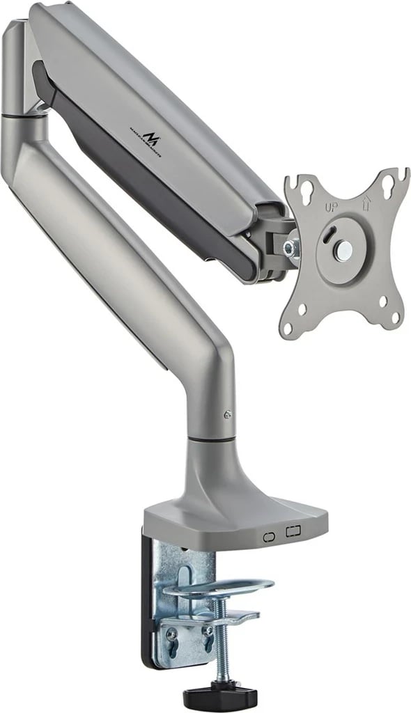 Mbajtës monitori Maclean, krah i dyfishtë, gas spring, 17", 16 kg, Argjendtë