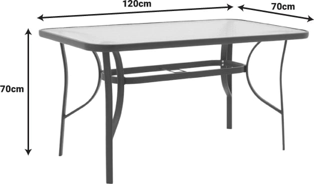 Tavolinë me karrige për terasë Ensure-Calan set 5 copë metal-tekstiline kafe