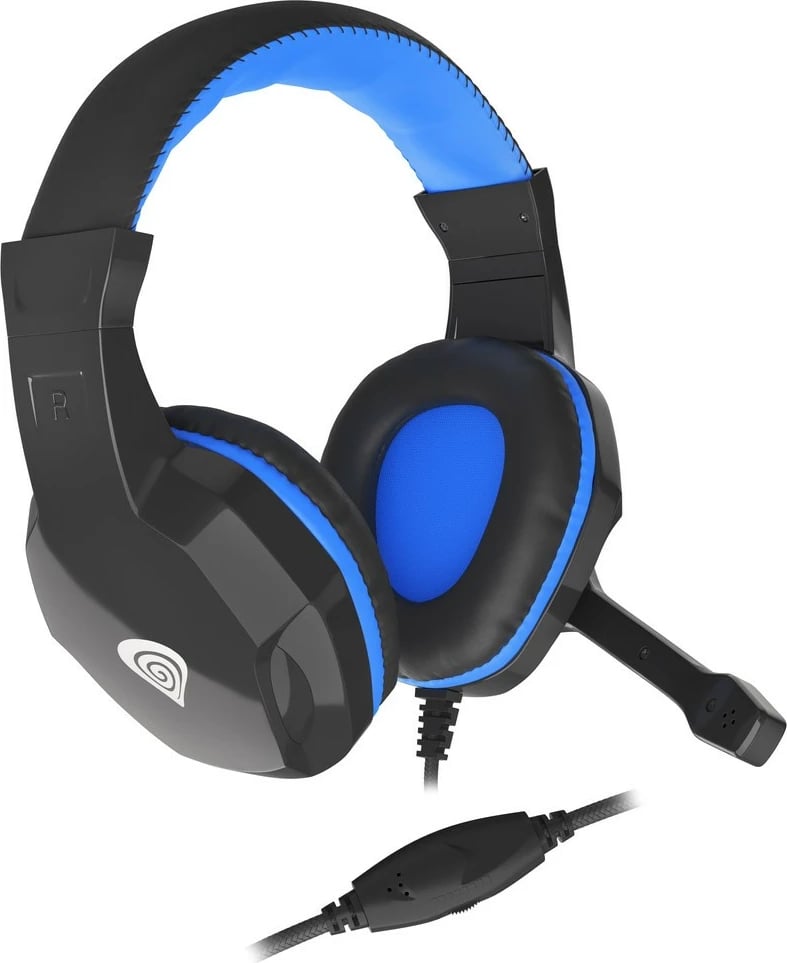 Kufje gaming Genesis Argon 100 me mikrofon, Stereo 2.0, 3.5mm, Zi-Kaltër