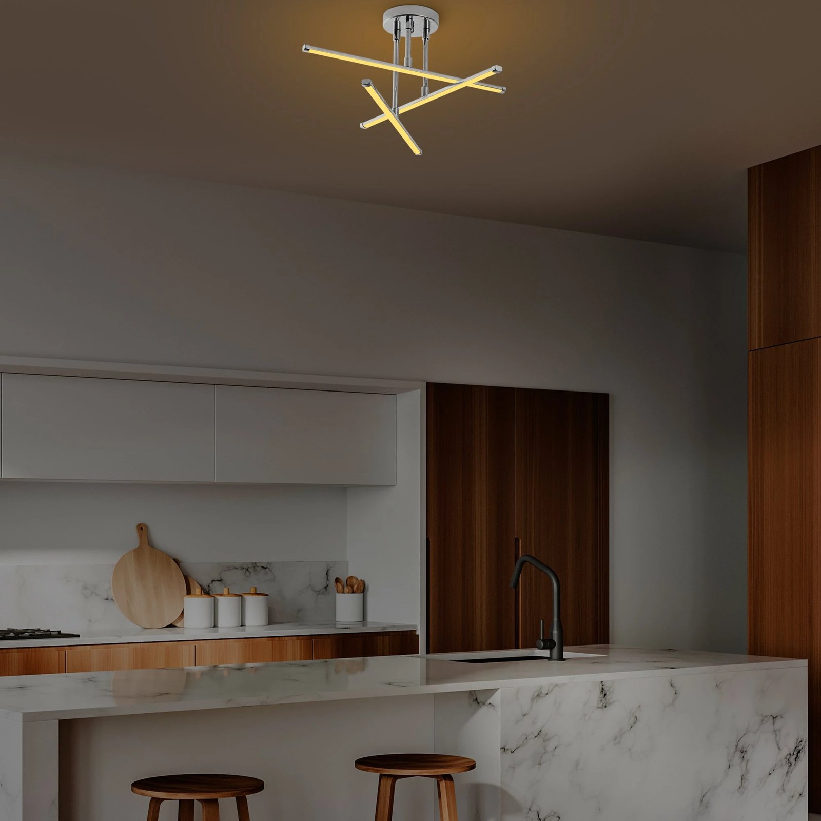 Llambë tavani Opviq, Ledflower-13652, krom, 51x26cm