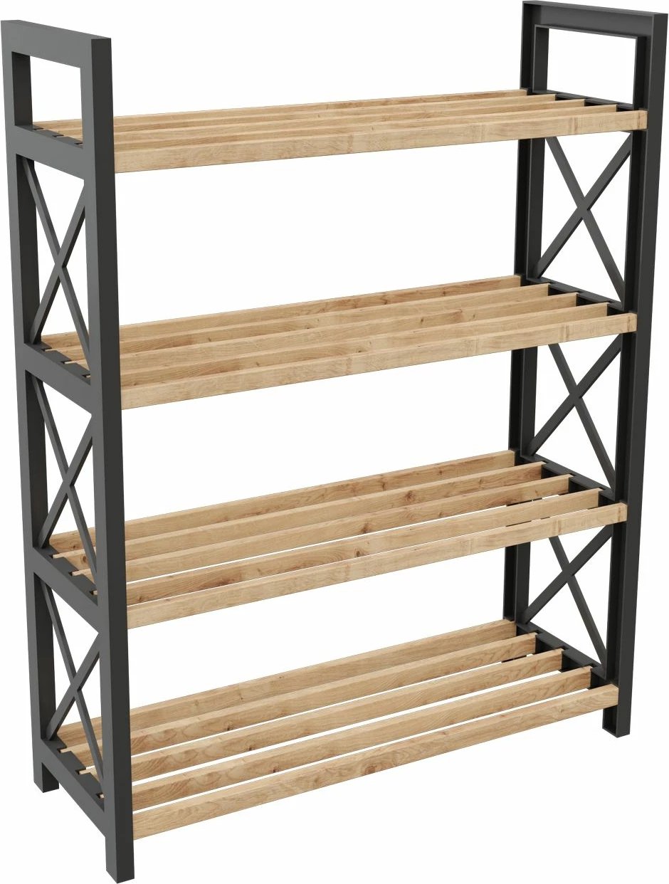 Raft multifunksional, Skye Decor, plastik, 4 kate, ngjyrë e zezë