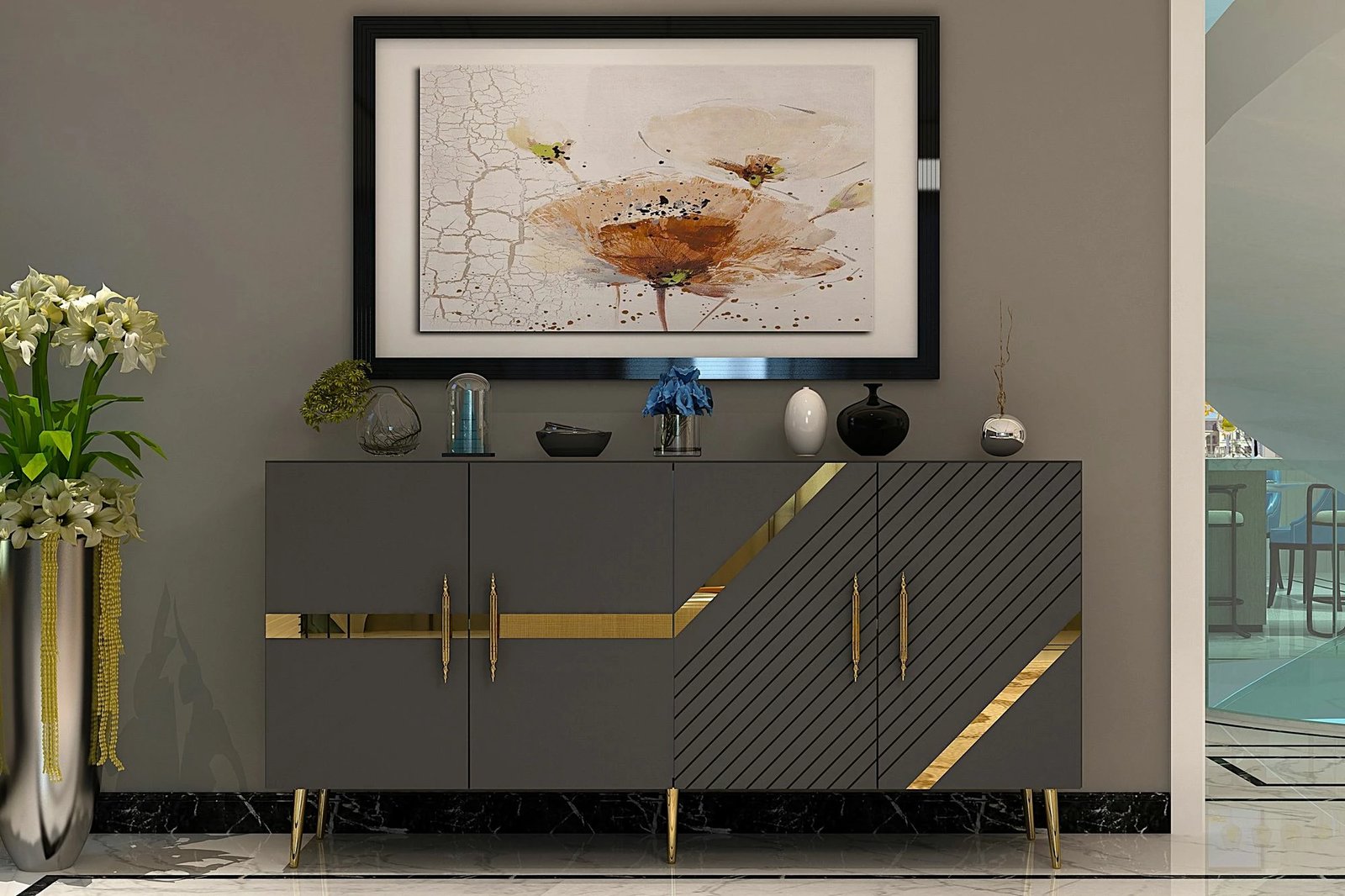 Konsol Skye Decor, Fuga KB150, antracit, ari