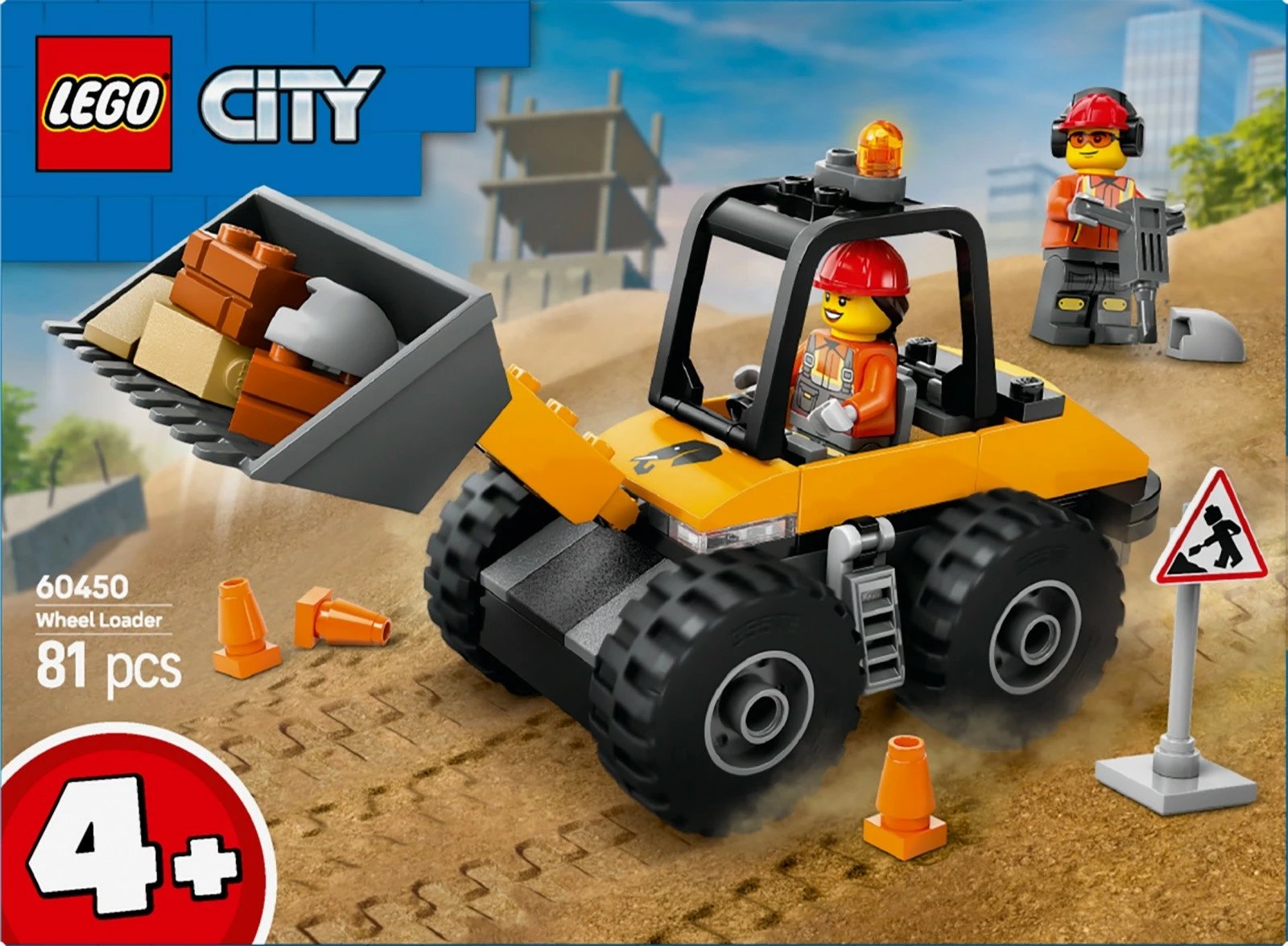 Set lodrash LEGO City 60450, Ngarkues me rrota, 81 pjesë, Verdhë