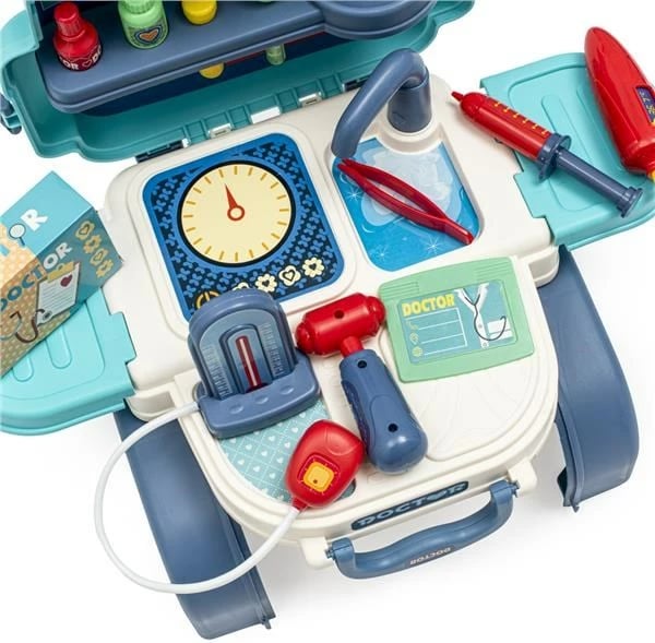 Set mjekësor lodër, BABY MIX, 3-në-1 me shpinore, blu