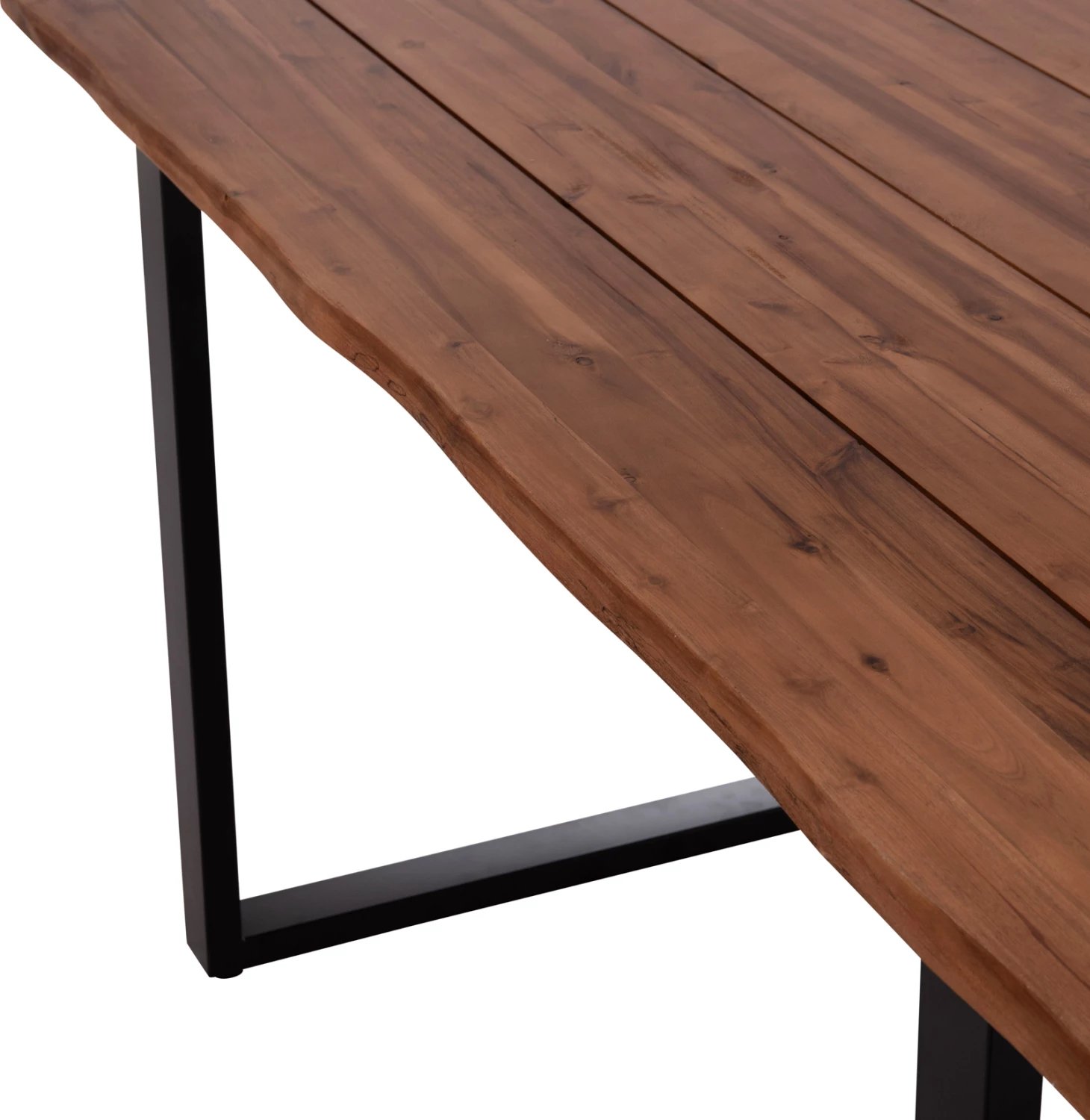 Tavolinë ngrënieje për jashtë, dru akacie, këmbë metalike, 160x80x76cm, FRIGGO FH6375.02