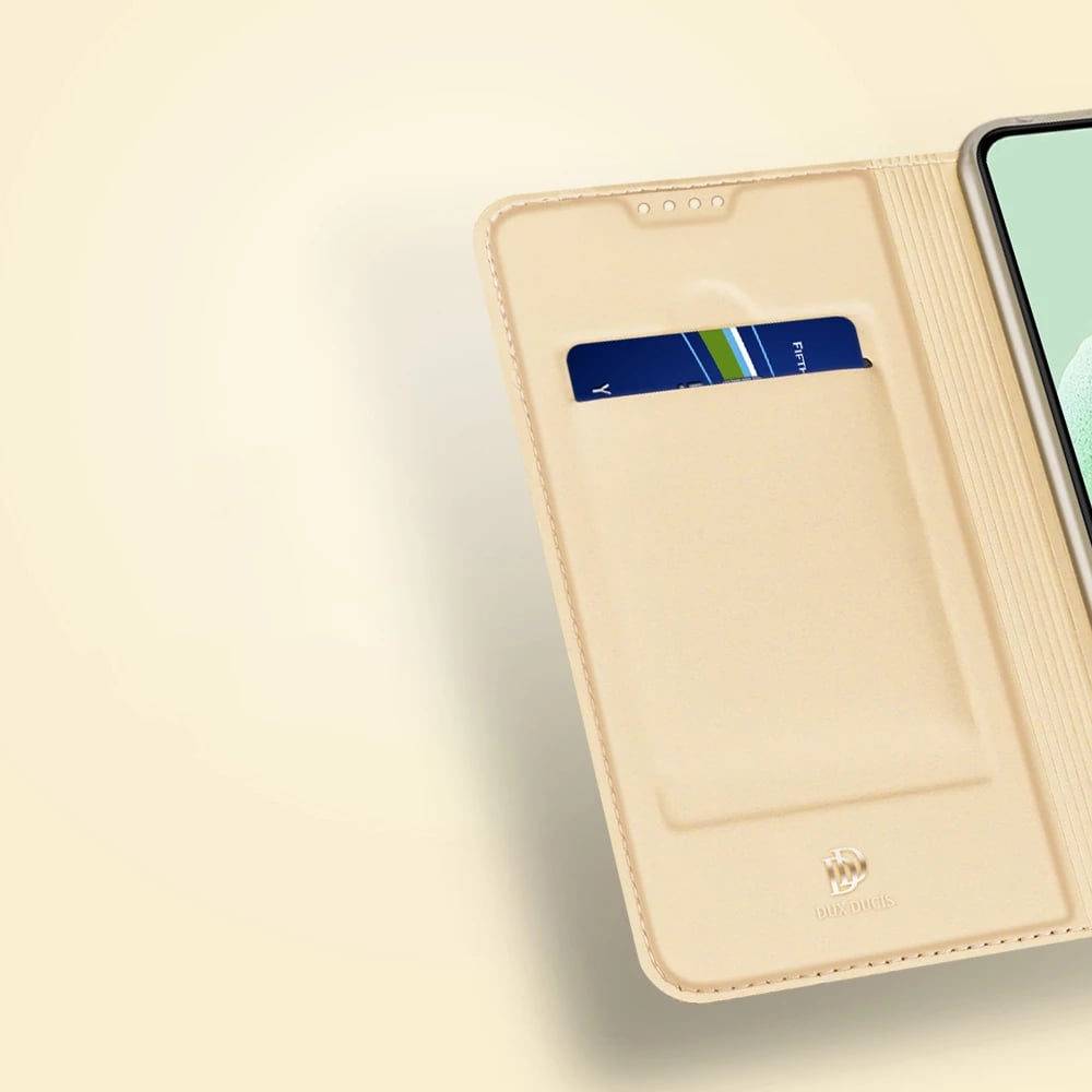 Mbështjellës Dux Ducis Skin Pro për Xiaomi Redmi Note 12 Pro+, me xhep karte, stand, Gold Mbështjellës Dux Ducis Skin Pro për Xiaomi Redmi Note 12 Pro+, me xhep karte, stand, Gold