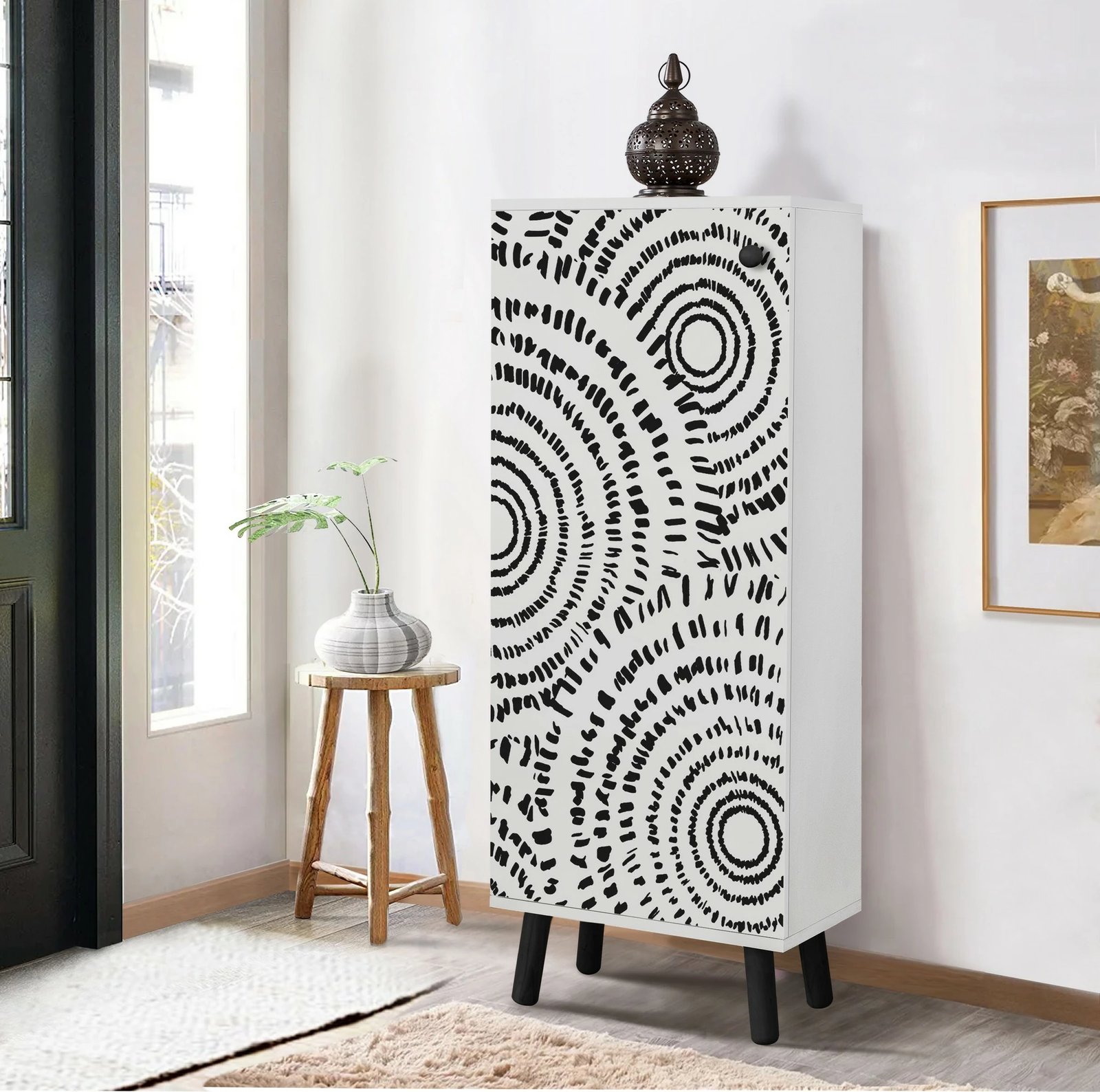 Dollap për këpuca, Skye Decor, Vegas - SB 946, bardhë e zi