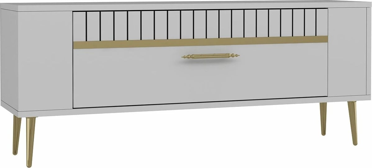 Komodë TV, e bardhë me të artë, Skye Decor, Retrolp1