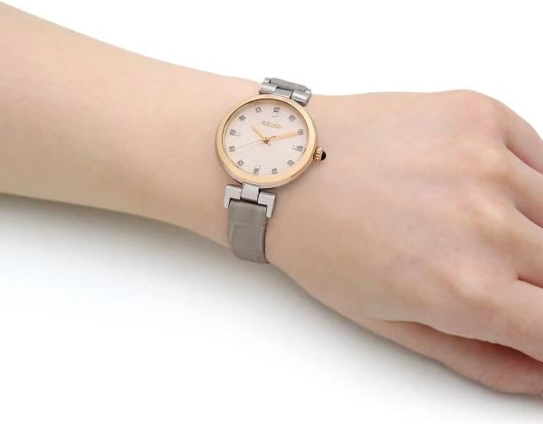 Orë dore SEIKO SRZ546P1 për femra, e artë me rrip bezhë