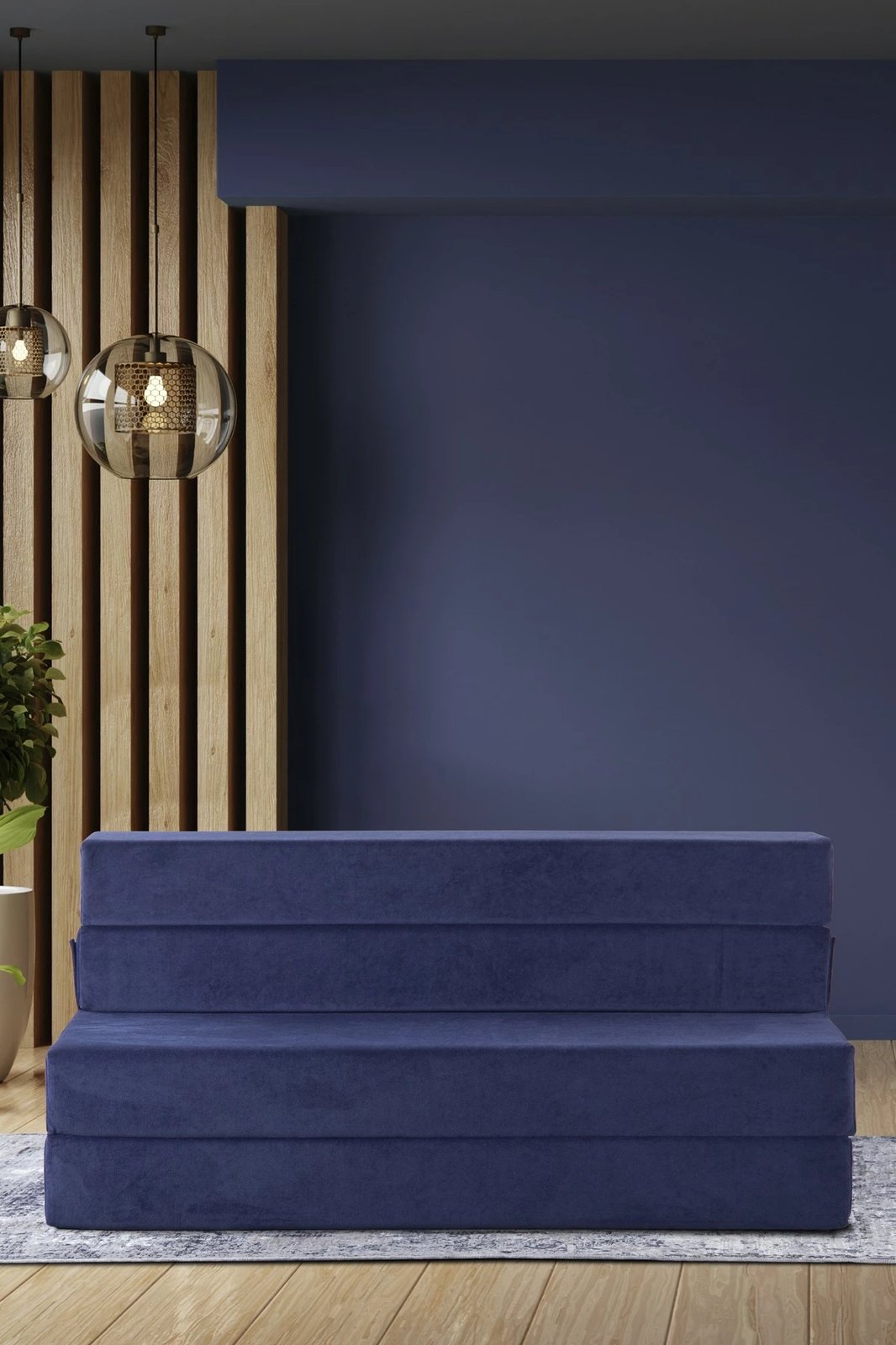 Divan-krevat dy vendësh Valeria, ngjyrë e kaltër, Atelier del Sofa