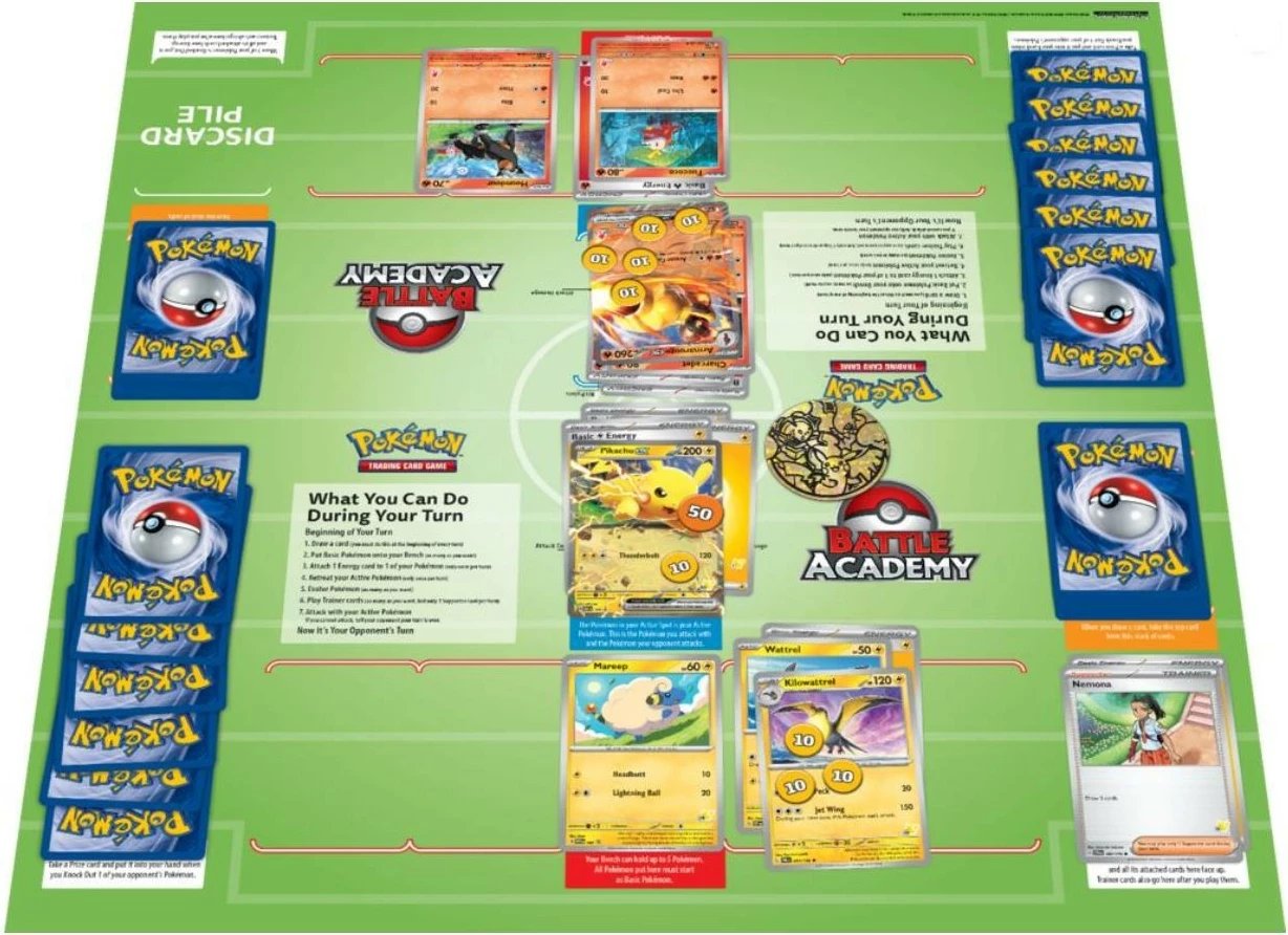 Set letra koleksionuese Pokémon TCG Battle Academy 2024, 3 kuverta, për fëmijë, shumëngjyrësh