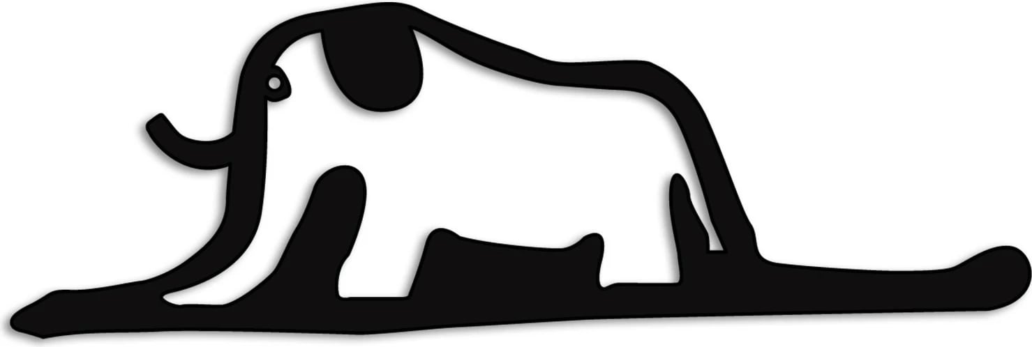 Aksesor dekorativ metalik për mur, elefant, Wallity, 63x21cm