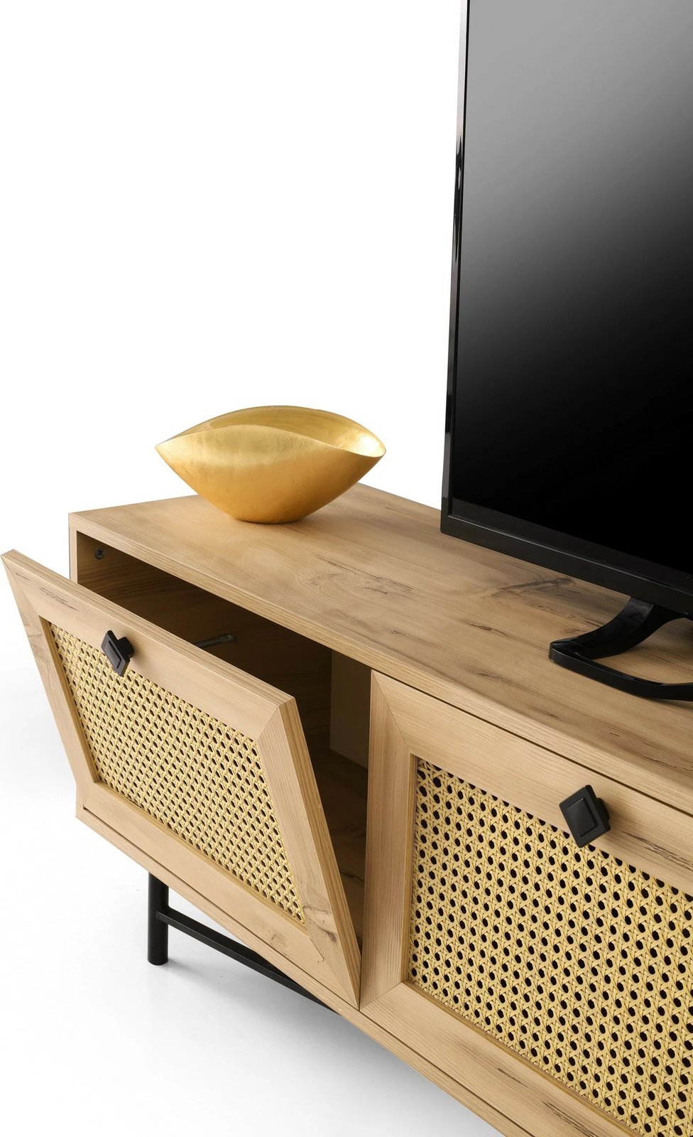 Komodë TV Hanah Home, Hapsiyas 180, ngjyrë lis dhe e zezë