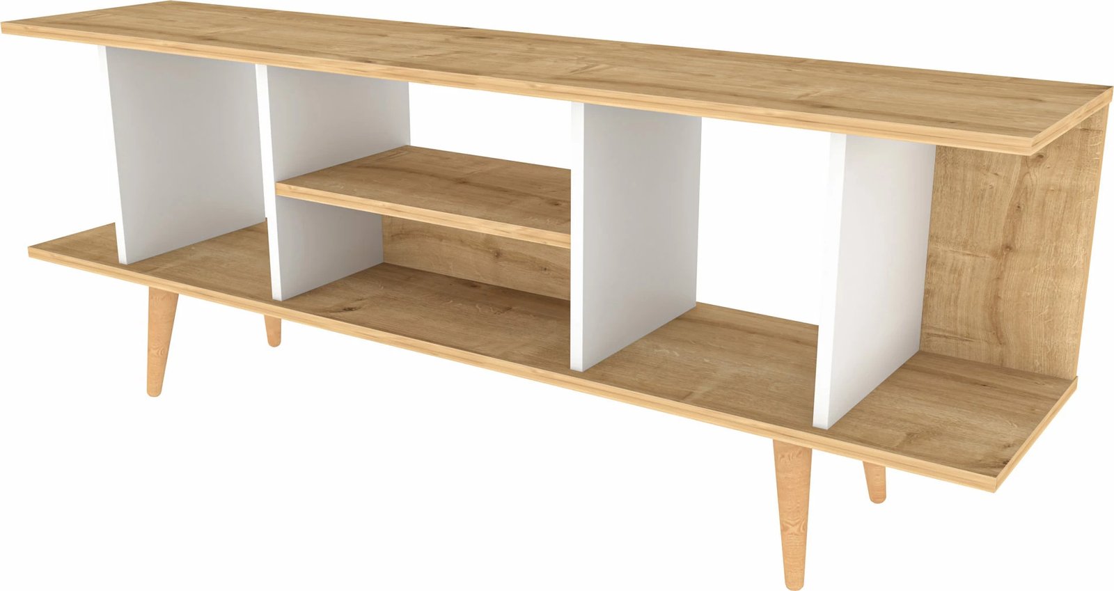 Komodinë TV Skye Decor, ngjyrë safir dhe e bardhë