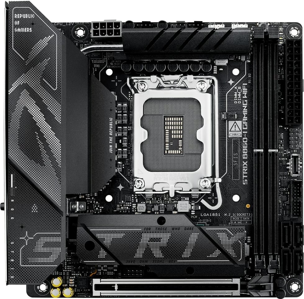 Pllakë amë ASUS ROG STRIX B860-I GAMING WIFI, Intel B860, mini ITX, Multicolour